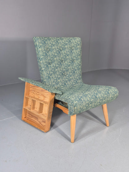 Vintage Swedish Retro Chair Newly Upholstered Hobby Chair Drawer EB11084 MNOR14
