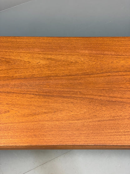 Midcentury Danish Teak Rectangular Coffee Table With Metal Feet EB8672 MWOO - UKDK FURNITURE