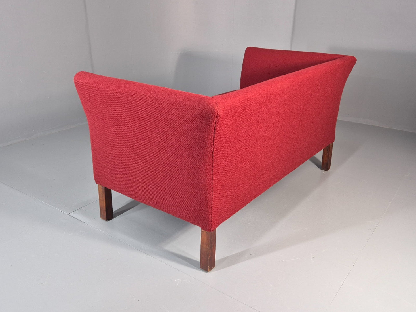 Vintage Danish Two Seater Sofa Mid Century Modern Retro Red Wool EB11363 M2SS17