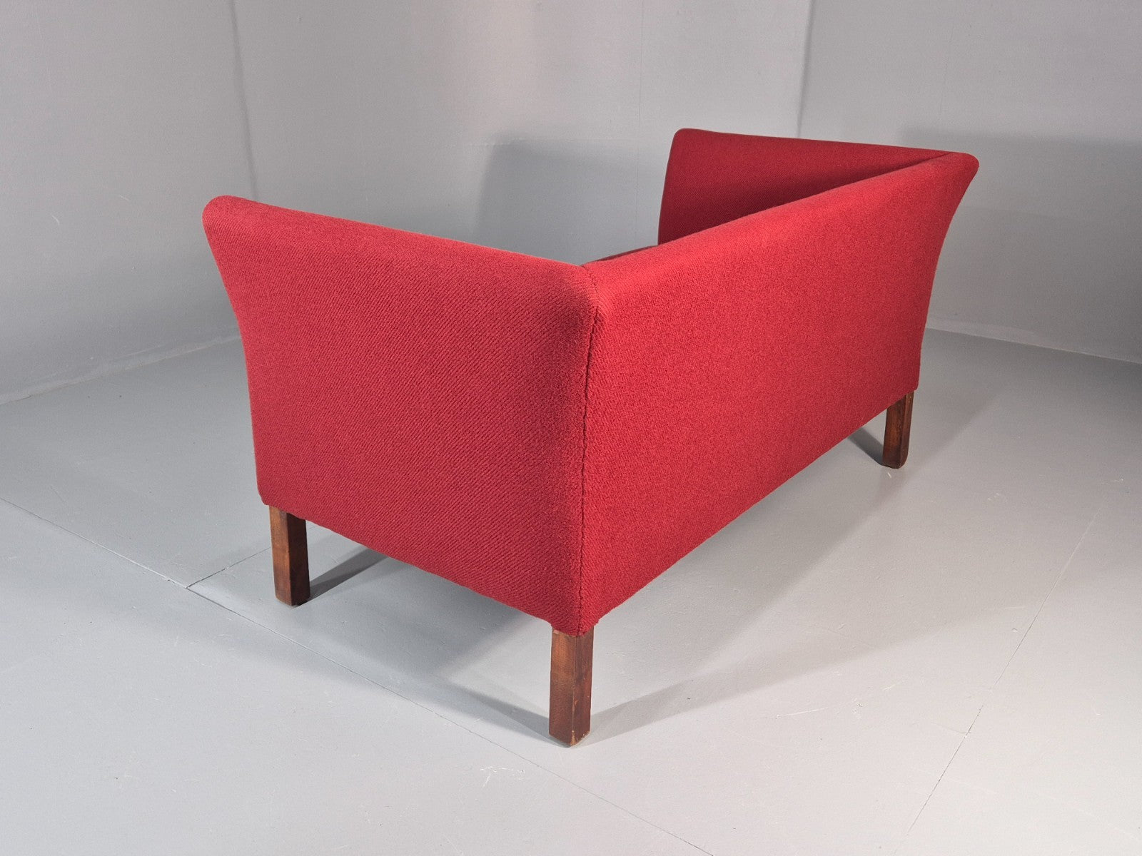 Vintage Danish Two Seater Sofa Mid Century Modern Retro Red Wool EB11363 M2SS17