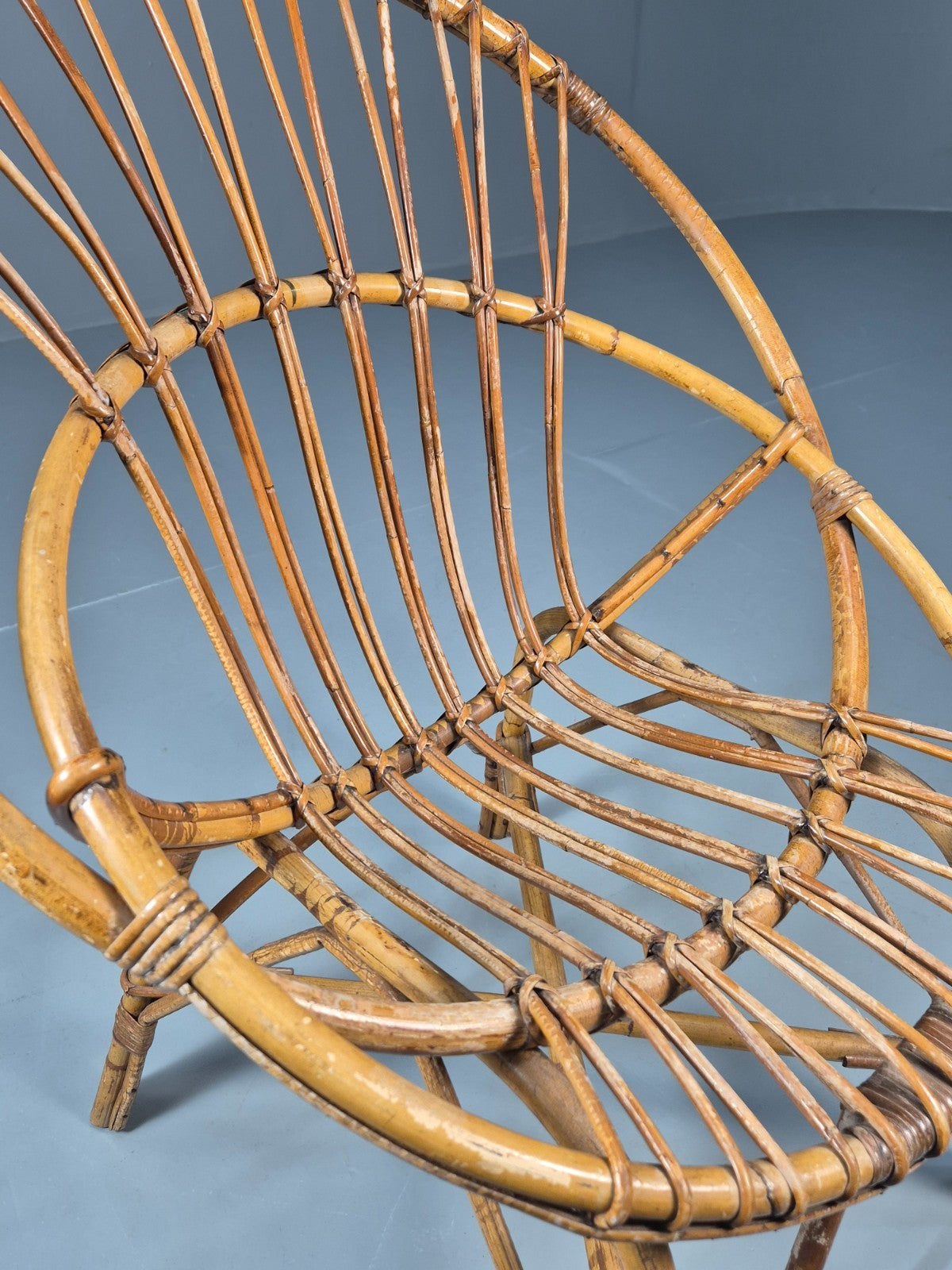 1950s Cane Work Circle Chair  Original Condition Retro EB10643 VBER12