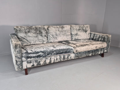 Huge 4 Seater Settee Turquoise Velvet ex Hotel Modern Design Retro EB11774 M4SS0