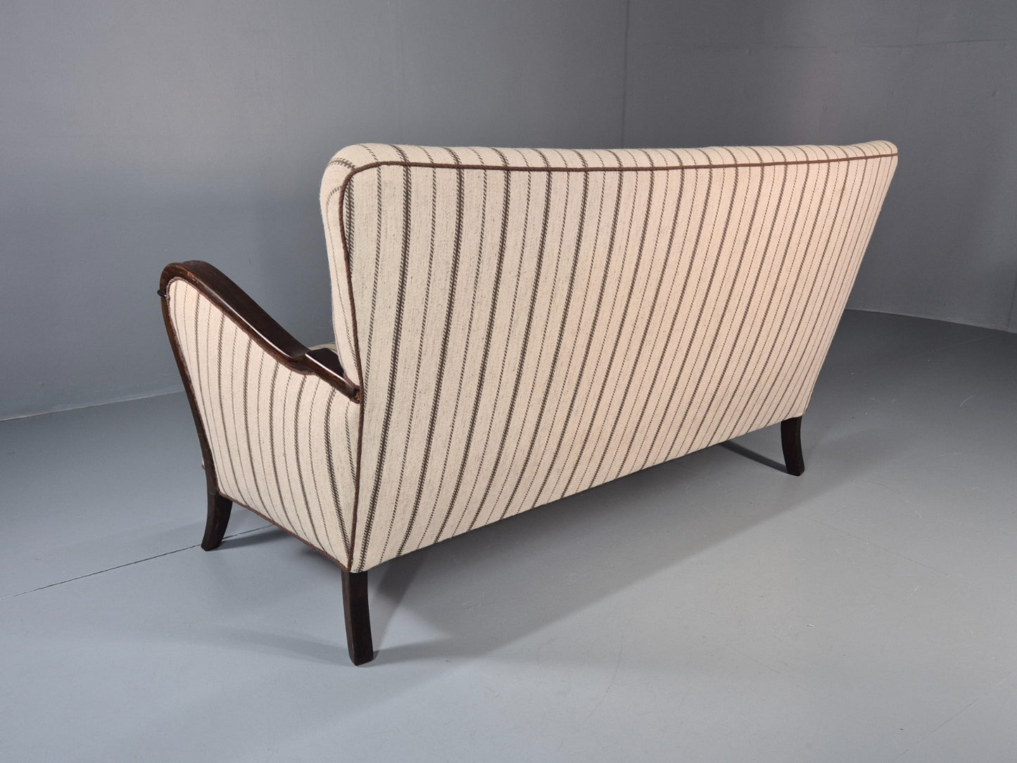 1950s Three Seater Settee Vintage Danish Cream and Grey Retro Deco EB11351 V3SS18