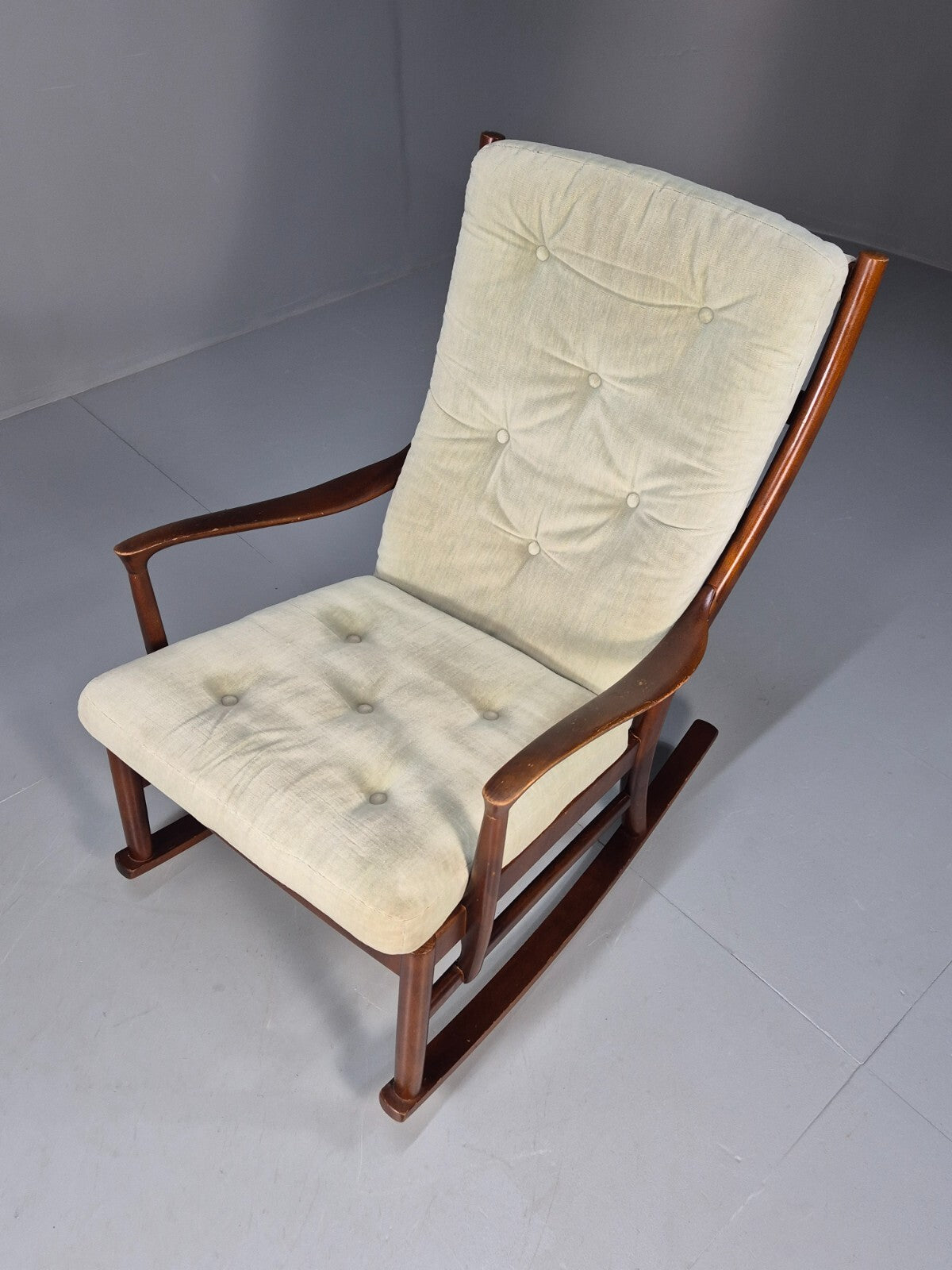 Vintage Mid Century Light Mint Parker Knoll Rocking Chair 1960s EB9785 MNOR - UKDK FURNITURE