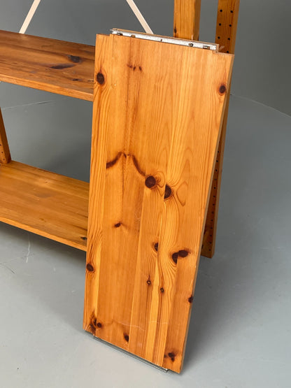 Pine Open Shelving Unit Adjustable Retro Scandi Solid EB11783 MWOO13