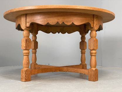 Round Oak Coffee Table Henning Kjaernulf Style Danish Design EB10825 MWOO7