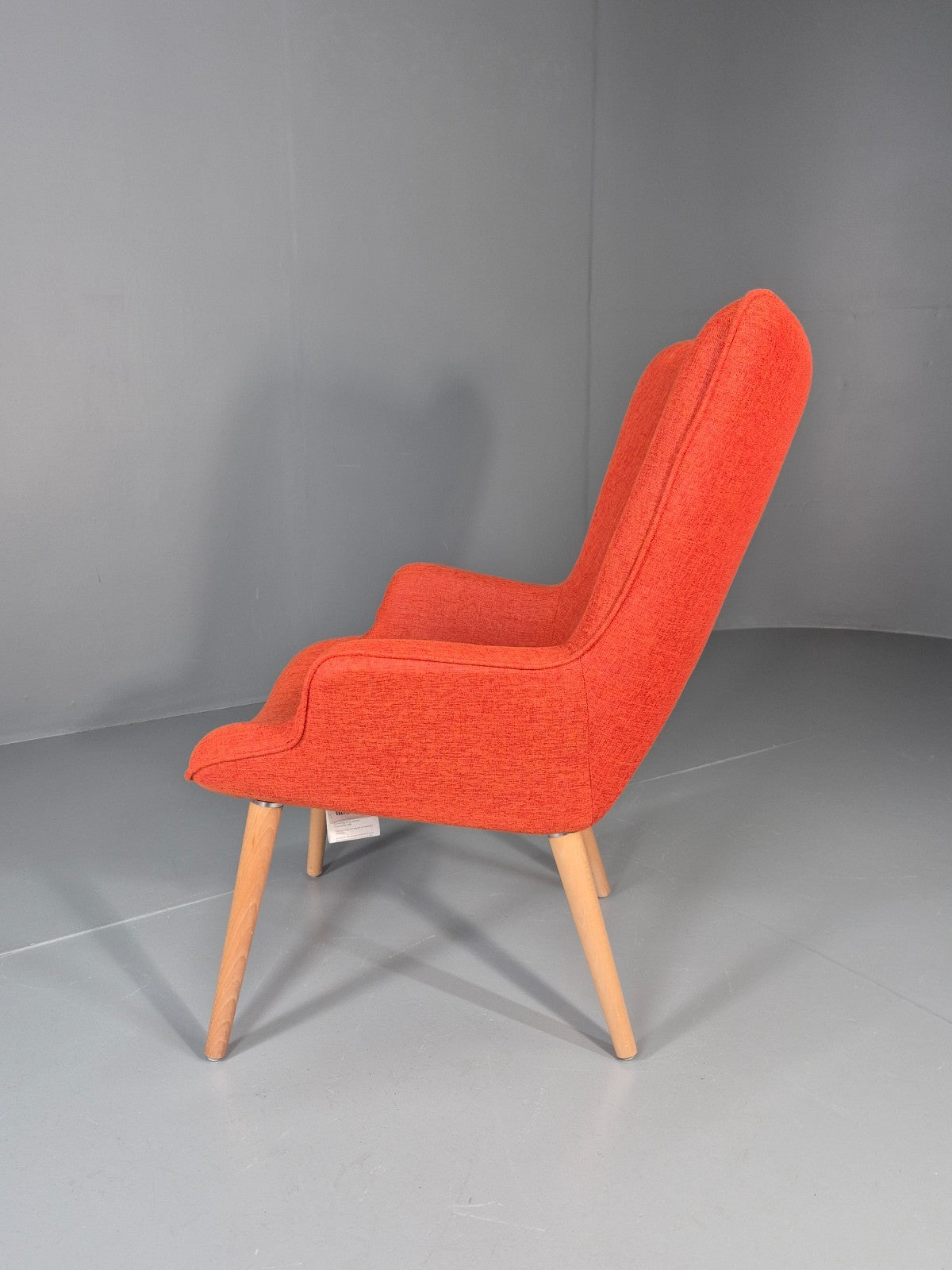 Mid Century Modern Style Lounge Chair Orange Chenille Modern EB11481 MNOR7