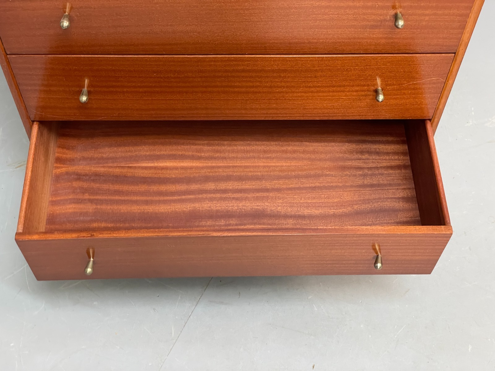 Vintage Austinsuite Chest Of Drawers Walnut Brass Handles 1960s EB10677 MWOO12