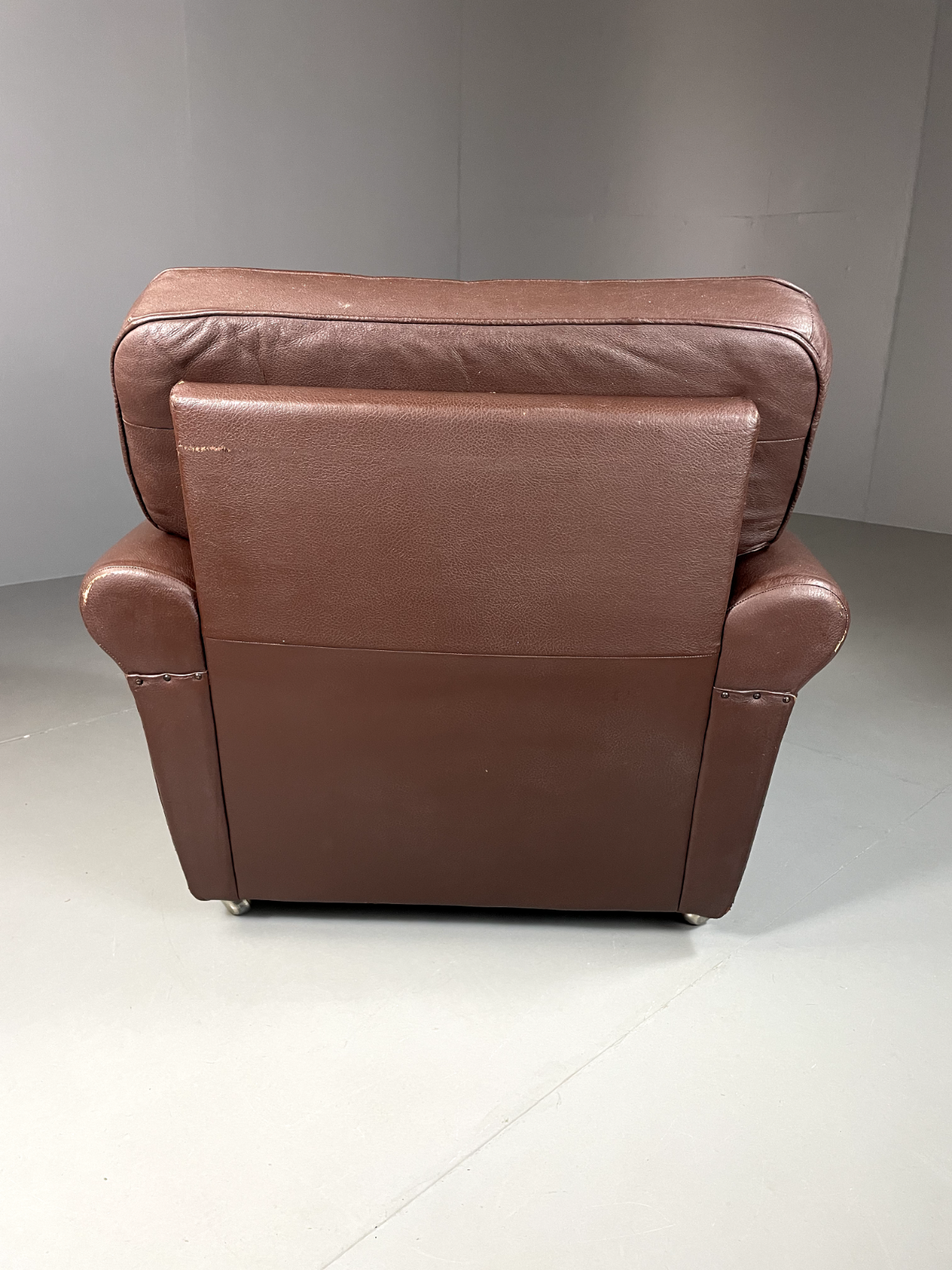 Danish Leather Lounge Chair Vintage 1970s Retro MCM EB5404 MNOR10