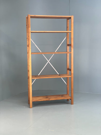 Pine Open Shelving Unit Adjustable Retro Scandi Solid EB11782 MWOO0