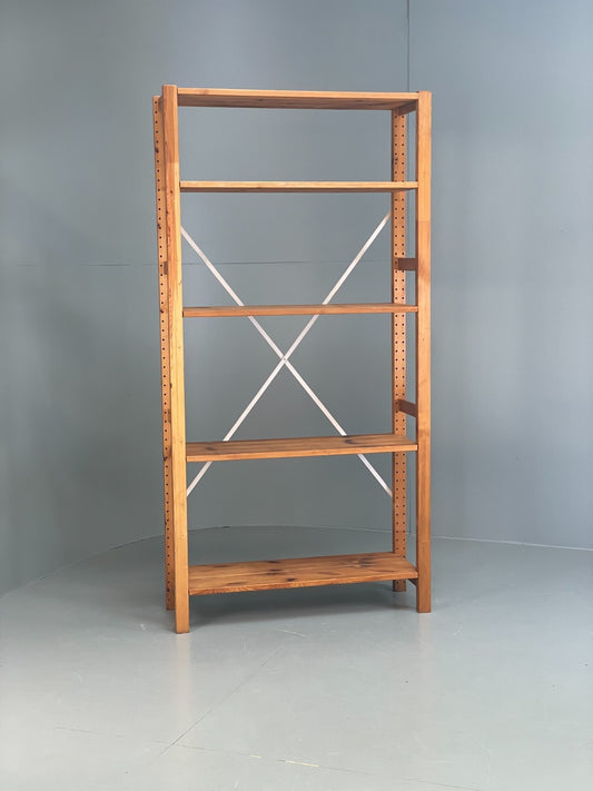 Pine Open Shelving Unit Adjustable Retro Scandi Solid EB11782 MWOO0