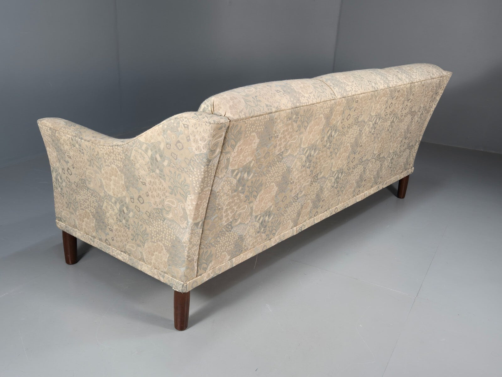 Vintage Danish Floral Upholstered 3 Seat Classic Mid Century Sofa EB9583 M3SS - UKDK FURNITURE