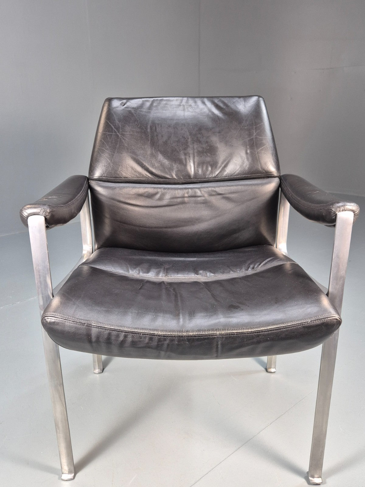 Roder Sohne Leather and Aluminium Boardroom Chair 1960s Retro MCM EB10644 MNOR15