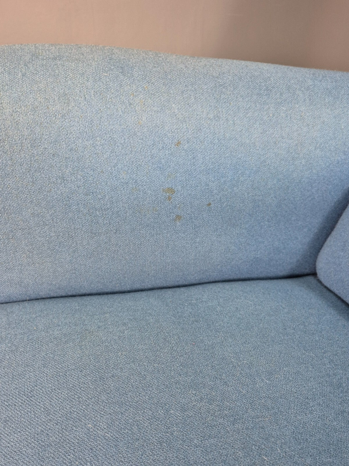 Vintage Danish Lounge Chair Blue Cloth Oak Frame 1900s Antique VCLO EB781315