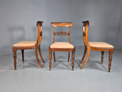 3 Vintage Dining Chairs Mahogany Frame Victorian Antique EB7814 VDIN - UKDK FURNITURE