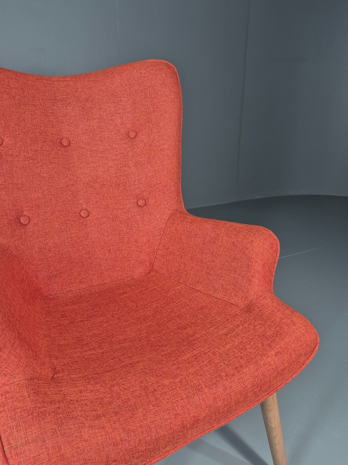 Mid Century Modern Style Lounge Chair Orange Chenille Modern EB11481 MNOR11