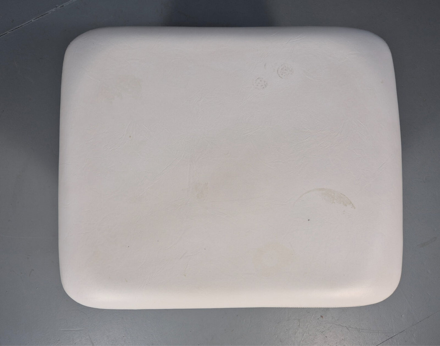 Vintage Stag Furniture Stool White Vinyl and Oak 1970s Retro EB9749 MFOO - UKDK FURNITURE
