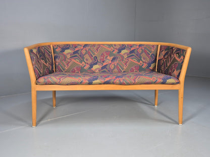 Vintage 2 Seater Sofa Curved Beech Frame Multicoloured 1980s Danish EB9290 M2SS - UKDK FURNITURE