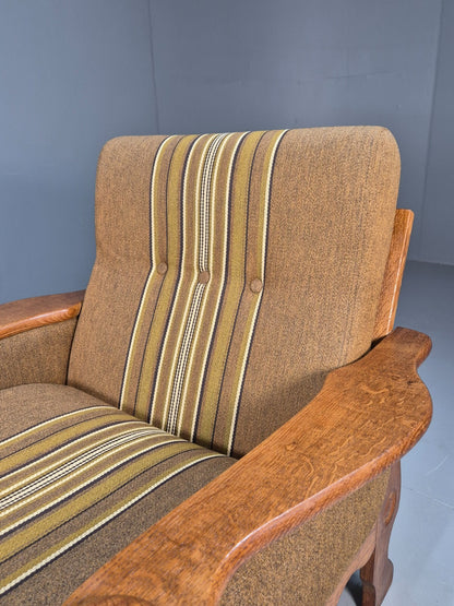 Vintage Kjaernulf Style Lounge Chair Oak and Green 1970s Retro EB9547 MNOR - UKDK FURNITURE