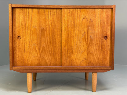 Vintage Danish Teak Cabinet 1970s Retro Sliding Doors Shelf EB9835 MWOO - UKDK FURNITURE