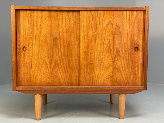 Vintage Danish Teak Cabinet 1970s Retro Sliding Doors Shelf EB9835 MWOO - UKDK FURNITURE