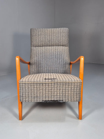 Vintage Swedish 1960s Lounge Chair Beech Open Frame Retro MCM EB9532 MNOR - UKDK FURNITURE