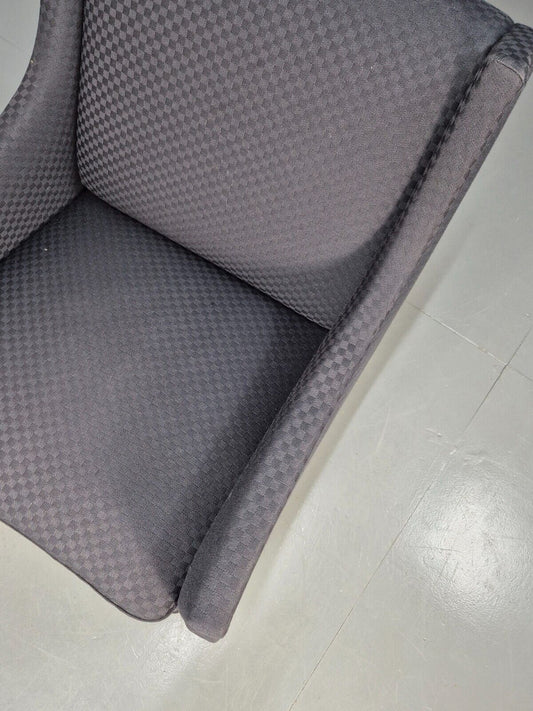 Vintage Danish Lounge Chair Blue Check Cotton 1960s Retro MCM EB8694 MNOR - UKDK FURNITURE
