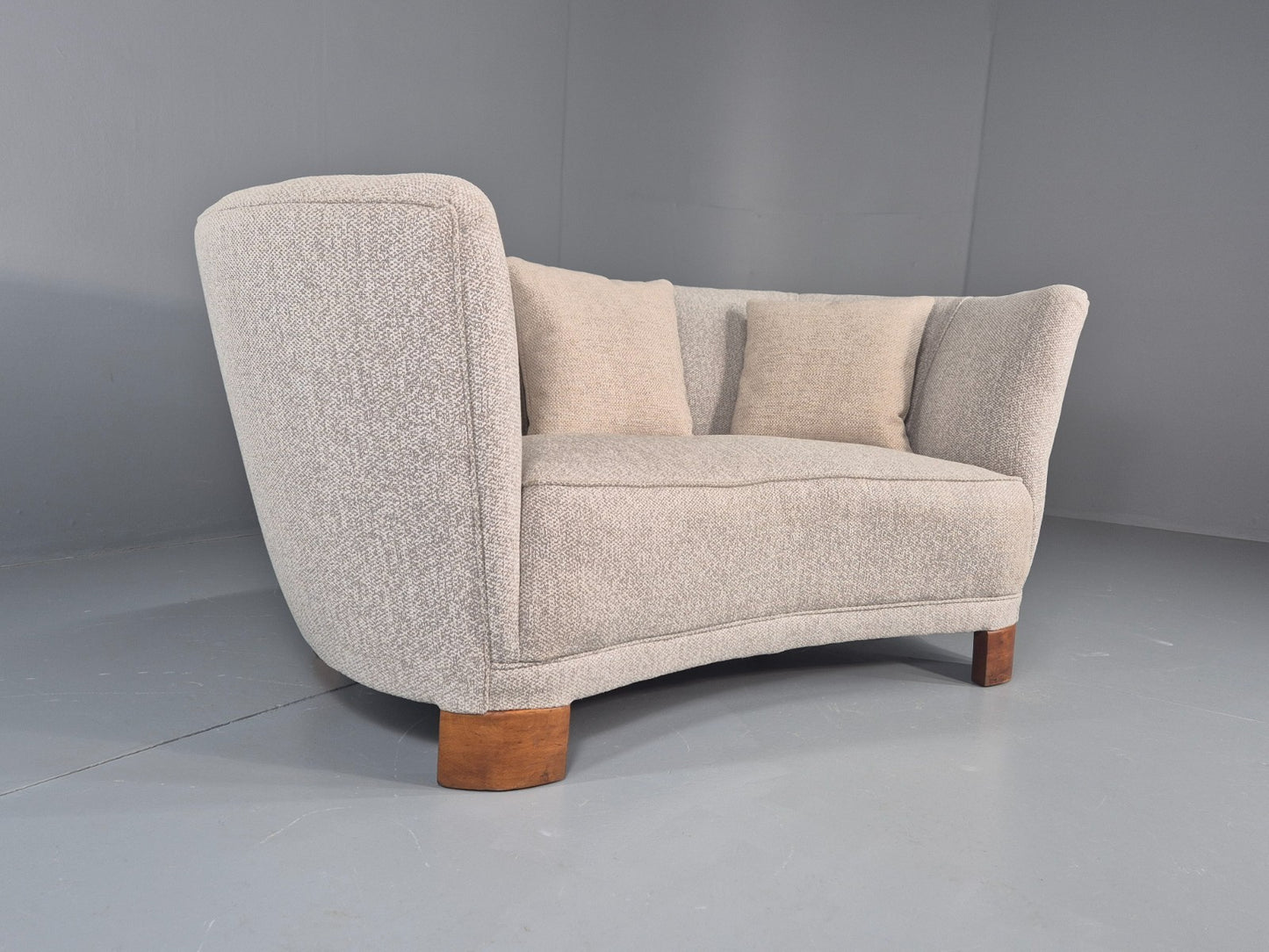 Vintage Art Deco Banana 2 Seat Sofa Danish New Upholstery 1930s EB11833 M2SS0
