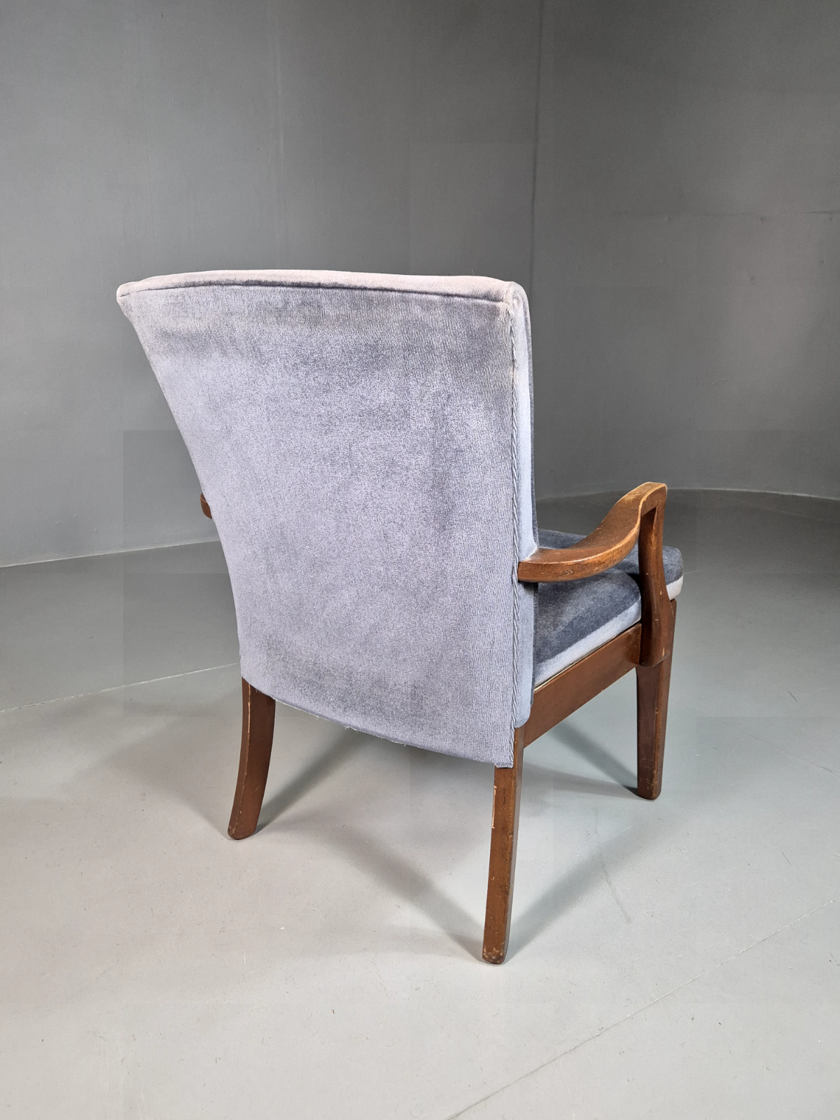 Vintage Lounge Chair Lilac Cotton Velour Beech Parker Knoll Retro EB7309 MNOR9