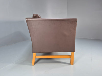 Mid Century Two Seater Sofa Vintage Danish Brown Leather Retro 1970 EB10094 M2SS10