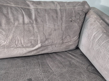 Vintage Mogens Hansen 2.5 Seat Settee Grey Leather 1980s Retro EB11645 M3SS17