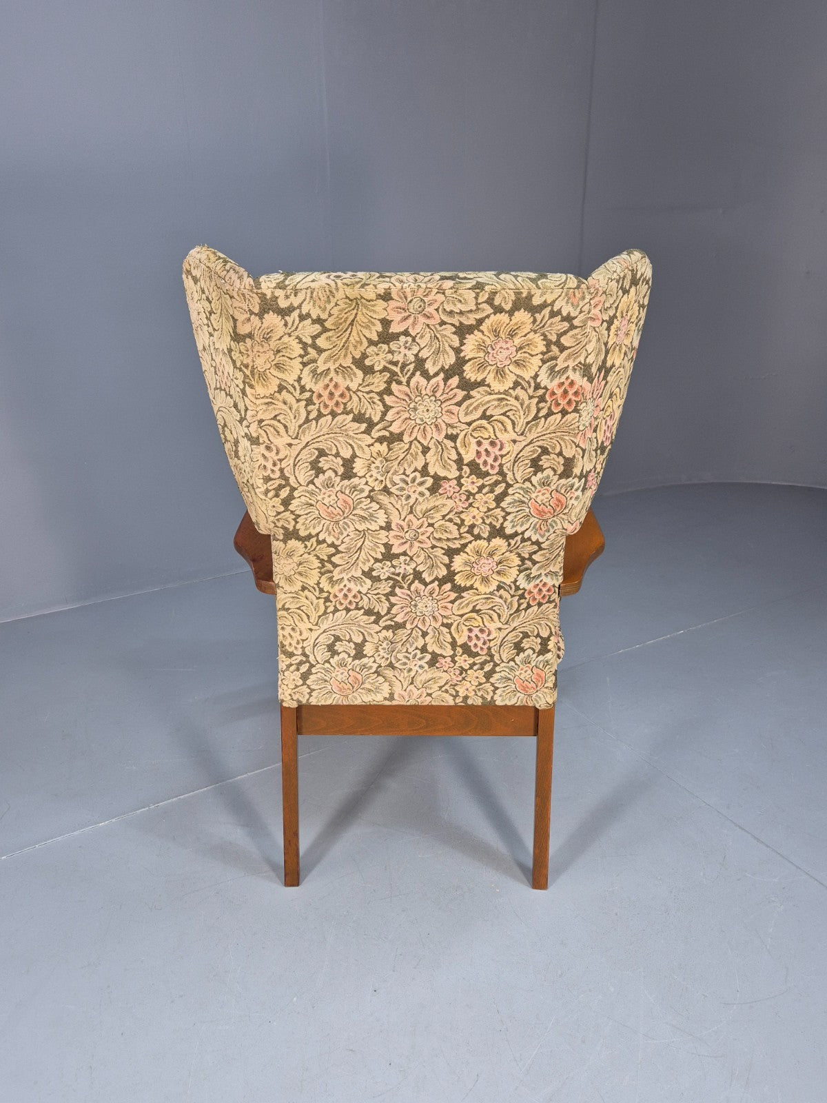 Vintage Parker Knoll Wingback Armchair 1960s Floral Print Retro EB10426 MNOR13