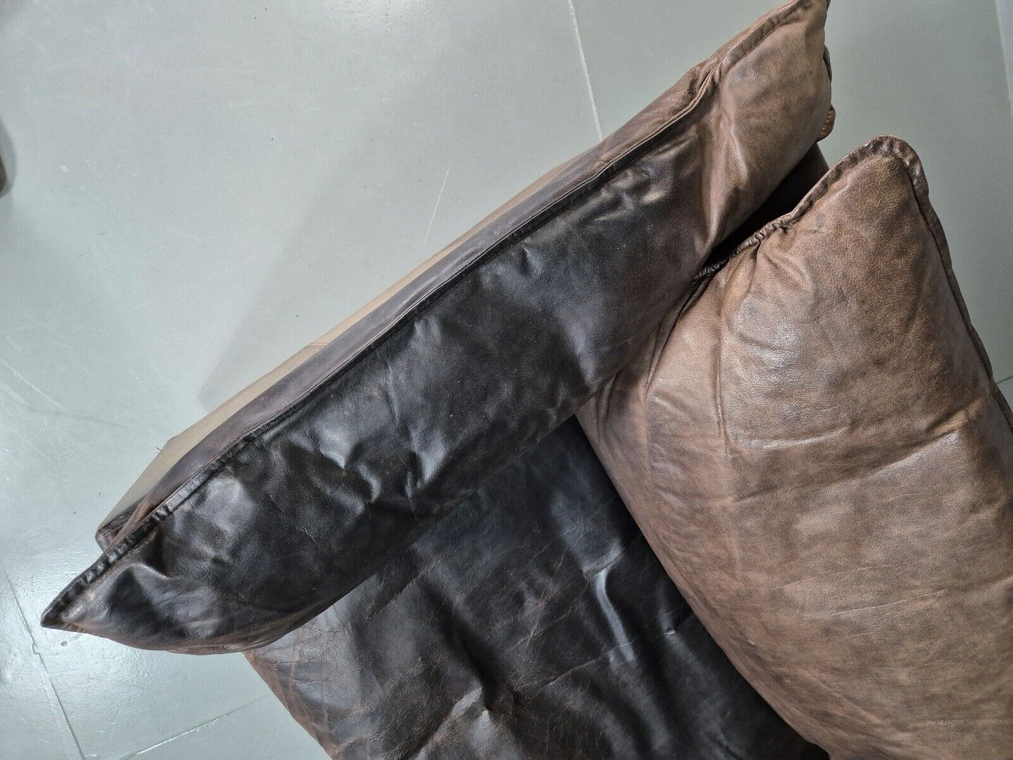 Vintage Danish 3 Seat Sofa Brown Leather 1980s Retro EB7506 M2SS - UKDK FURNITURE