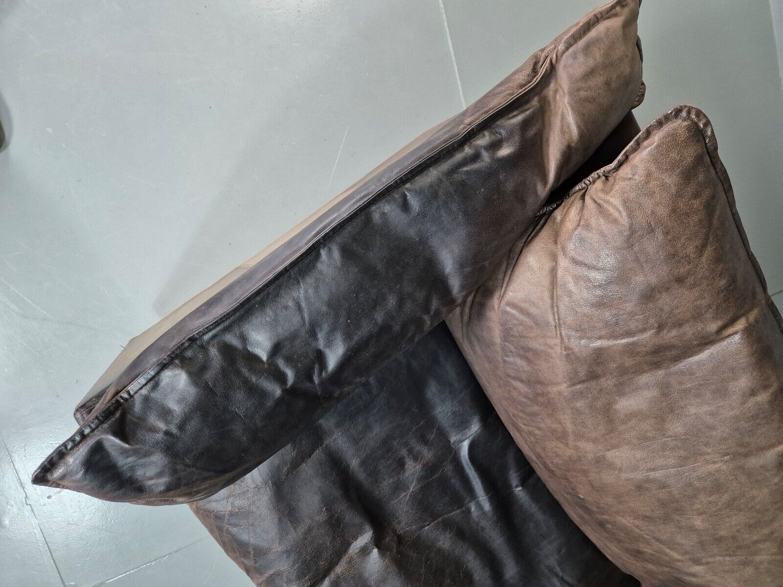 Vintage Danish 3 Seat Sofa Brown Leather 1980s Retro EB7506 M2SS - UKDK FURNITURE