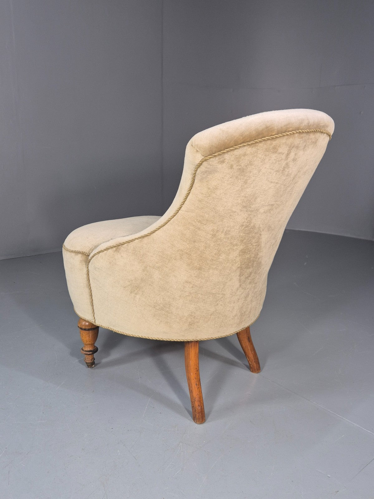 Antique Cocktail Chair Green Velour Vintage Danish 1800s  EB10761 VCLO10