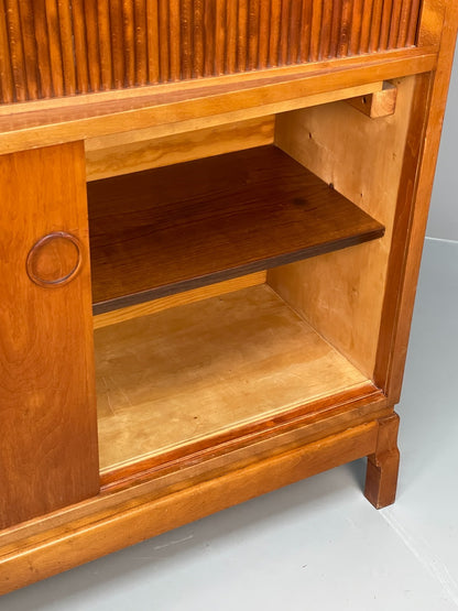 Vintage Danish 1950s Highboard Tambour Front  Cherry Wood Shelving EB10869 MWOO16