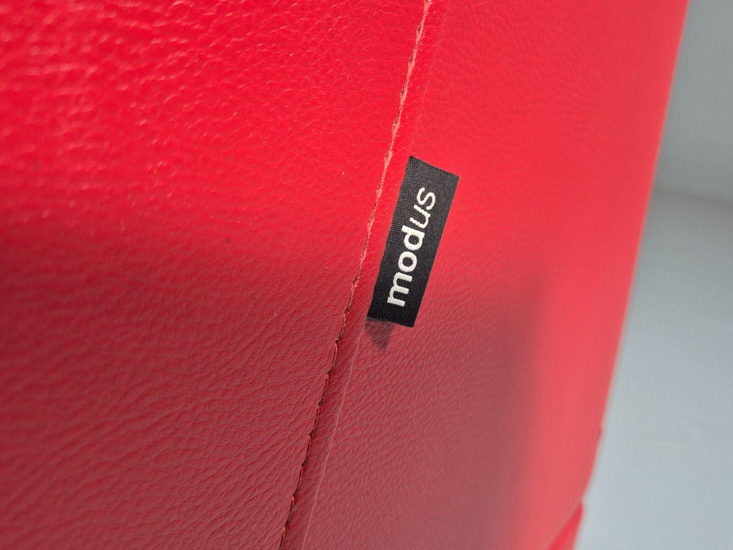 Vintage Red Vinyl Modern Design Lounge Chair Modus Brand Retro Style EB9409 MNOR - UKDK FURNITURE