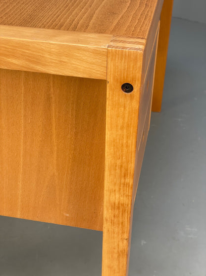 Vintage Danish Beech Desk Compact Exposed Joints Sliding Drawers EB9440 MWOO - UKDK FURNITURE