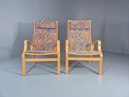 2 Vintage Bentwood Lounge Chairs Finn Ostergaard 1980s Retro MCM EB11338 MBEN3