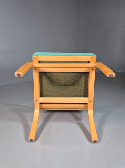 Vintage Danish Lounge Chair Mint Wool Bentwood 1980s Retro EB7217 MBEN5