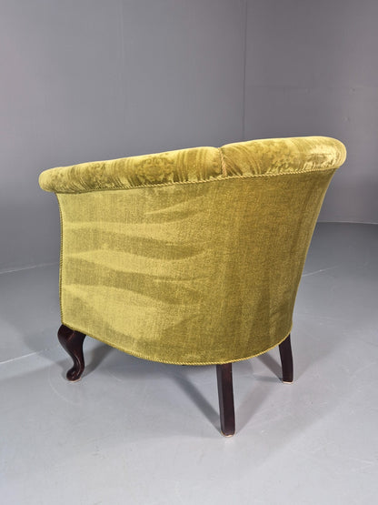 Vintage Art Deco Danish Tub Chair Green Moquette 1940s  EB10775 VCLO12