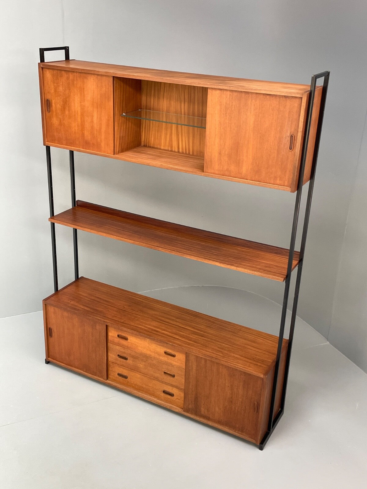 Vintage Modular Teak Wall Unit By Interflex 1960s Retro Drawers EB9822 MWOO - UKDK FURNITURE