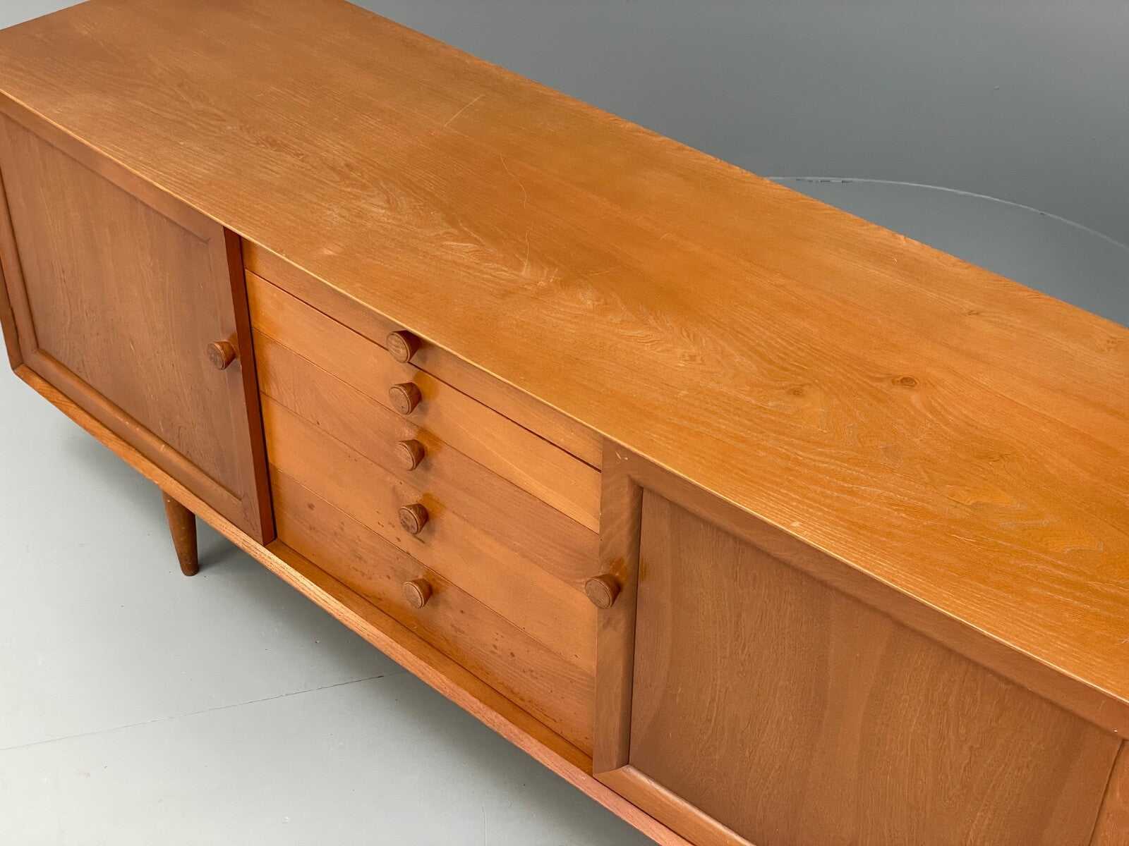 Vintage Scandart Elm Sideboard 1960s Mid Century Drawers Shelving EB9812 MWOO - UKDK FURNITURE