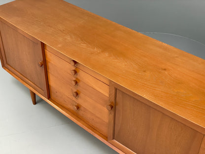 Vintage Scandart Elm Sideboard 1960s Mid Century Drawers Shelving EB9812 MWOO - UKDK FURNITURE