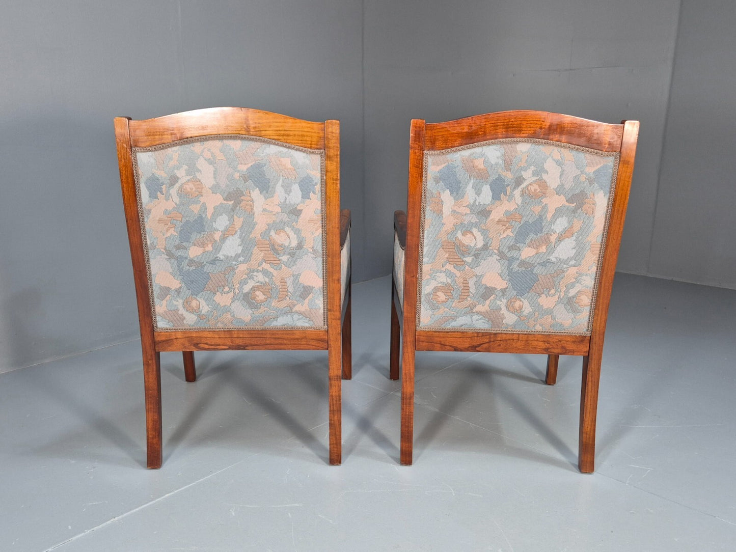 2 Vintage Danish Empire Lounge Chairs Blue Ash Frame 1920s EB9644 VCLO - UKDK FURNITURE