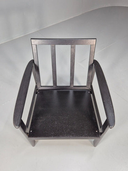 Vintage Danish Lounge Chair Brown Leather Beech Frame 1960s Retro EB8965 MNOR - UKDK FURNITURE
