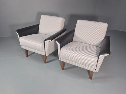 2 Mid Century Lounge Chairs Vintage Danish 1950s New Upholstery  EB10982 MNOR3