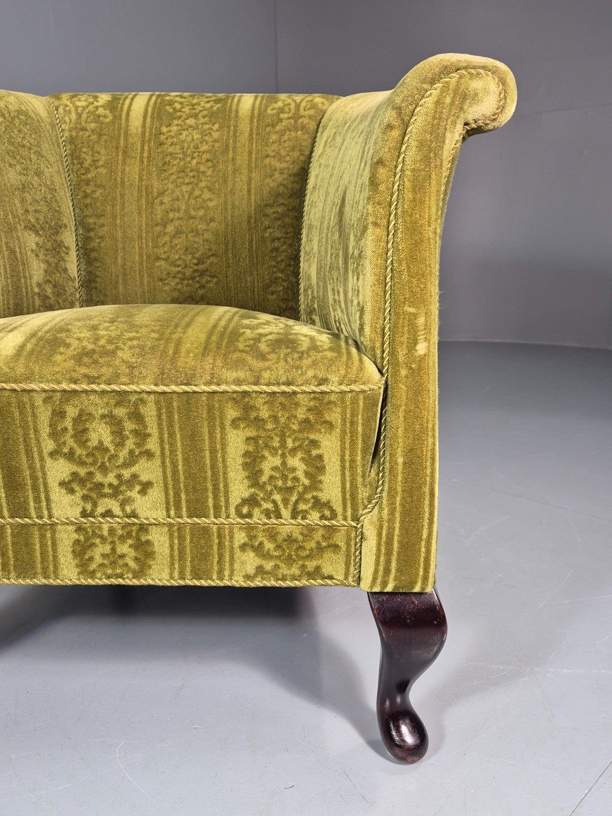 Vintage Art Deco Danish Tub Chair Green Moquette 1940s  EB10775 VCLO14