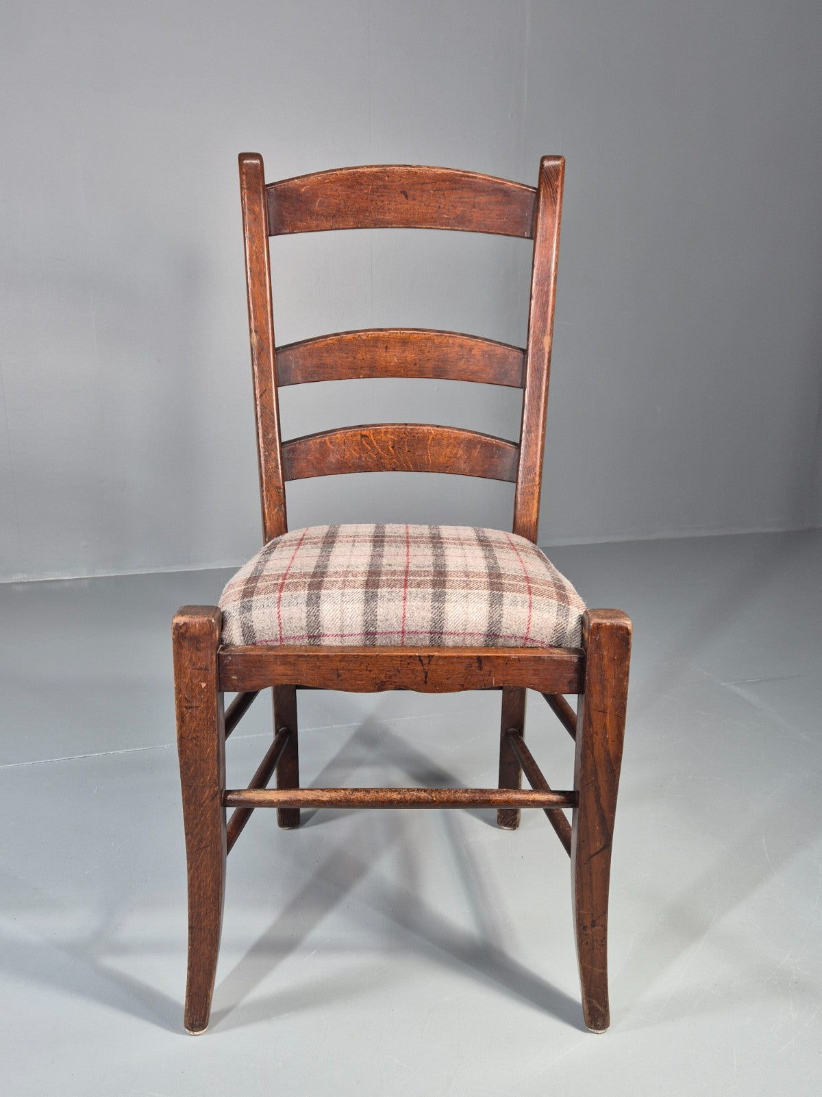 5 Hardwood Dining Chairs Modern Shaker Style Tartan Seats  EB11173 VDIN6