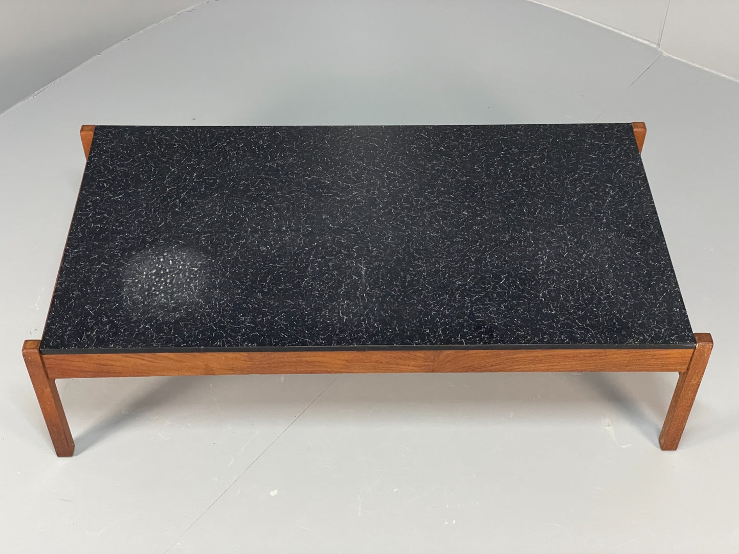 Vintage Teak Coffee Table - Guy Rogers 1960s Black Laminate Top  EB10955 MWOO1
